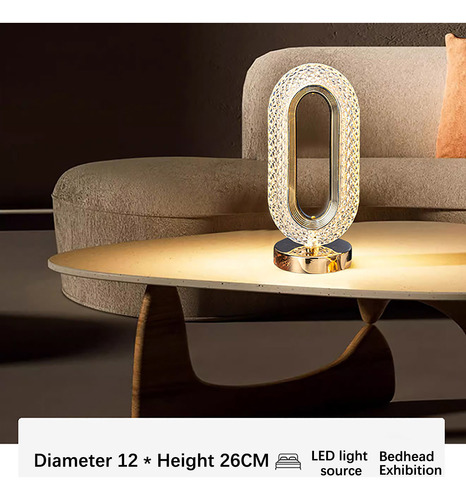 LAMPARA DE LUJO CRISTAL RECARGABLE